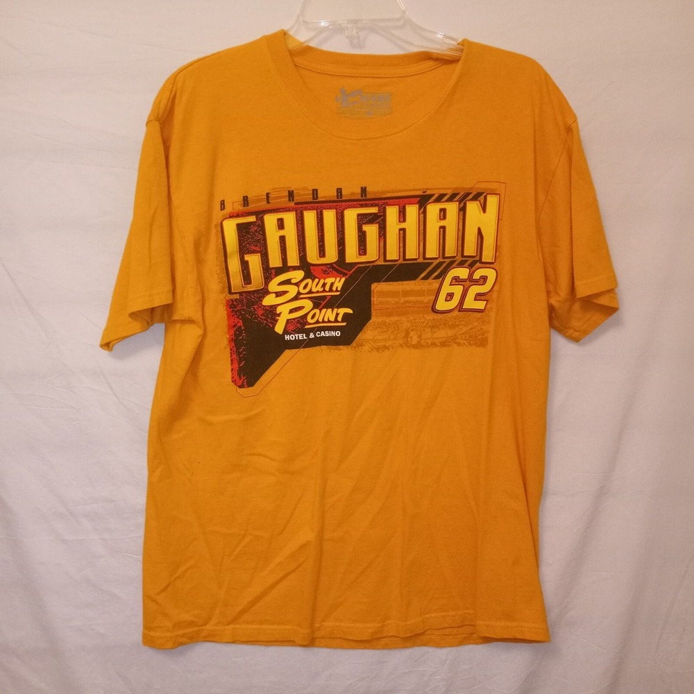 Chase‎ Authentics T-Shirt Nascar Brendan Gaughan #62 Mens Large Gold Yellow